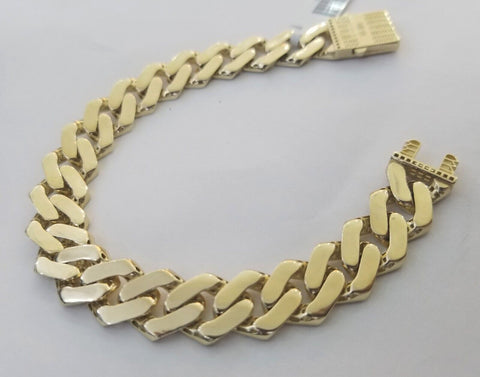 Real 10k Gold 11mm Miami Cuban Link Bracelet 8.5" Mens Box Lock 10kt Yellow Gold