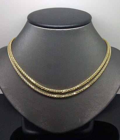 New Real 10k Yellow Gold 30" Inch 3 mm Palm Chain Necklace.