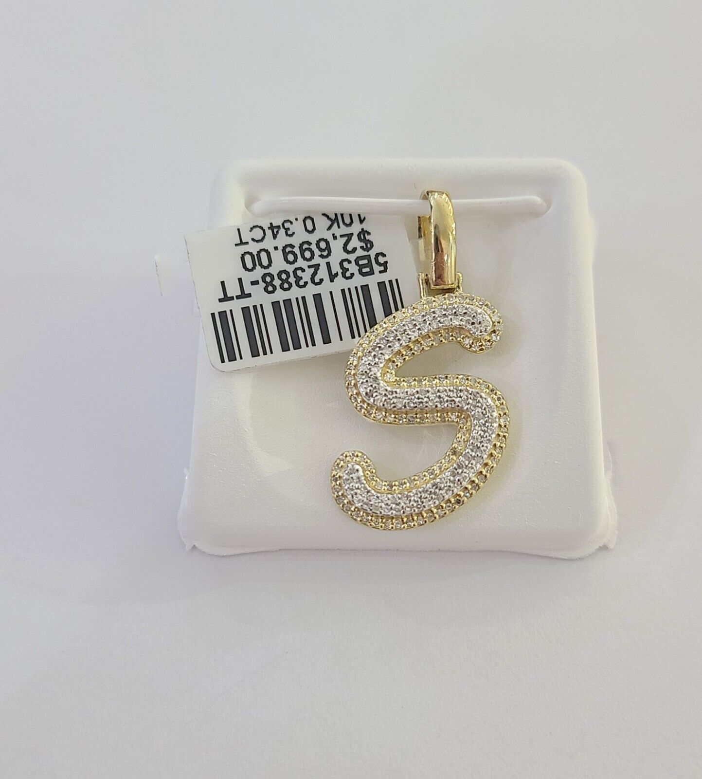 10k Real Yellow Gold Genuine Diamond Initial A-Z Alphabet Charm Pendent