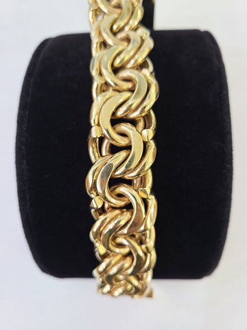 10k Yellow Gold Chino Link ID Bracelet 9.5 Inches Solid For Men's 10kt Real