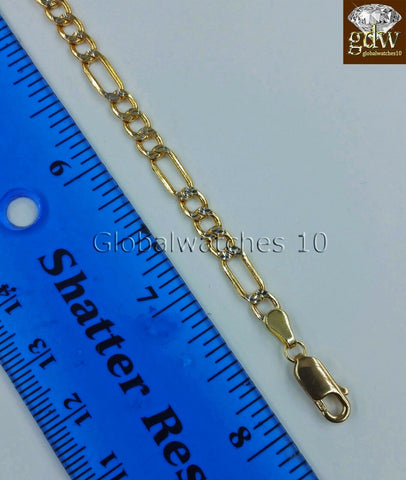 Real 10k Yellow Gold Miami Cuban Link Bracelet Diamond cut 8"