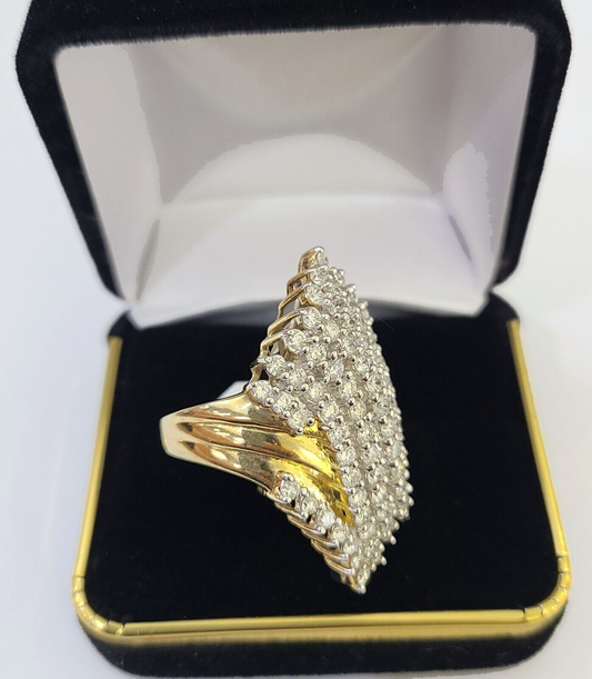 Real 10k Yellow Gold Diamond Ladies Ring Women Engagement Wedding