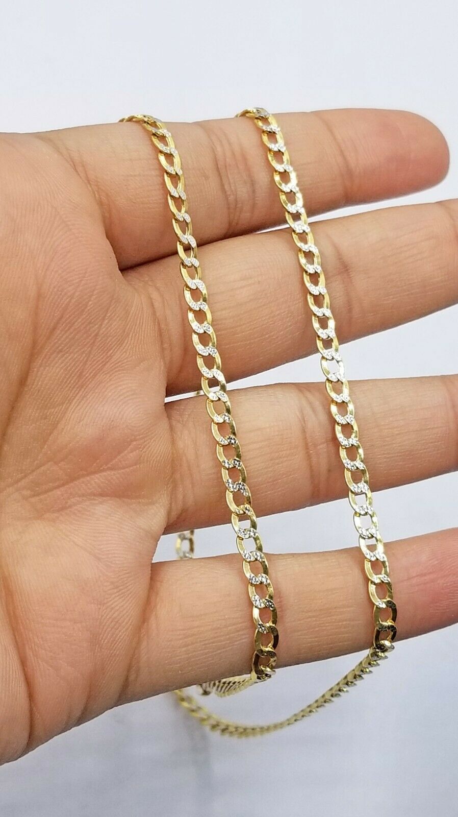 10K Yellow Gold 4mm Miami Cuban Curb Link chain Necklace 18"-26" Diamond Cut