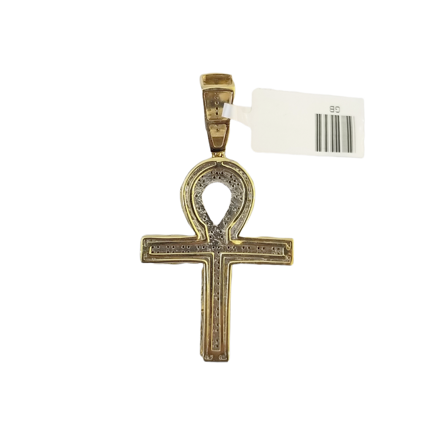 Real 10k Yellow Gold Genuine Diamond Cross Charm Jesus Pendent