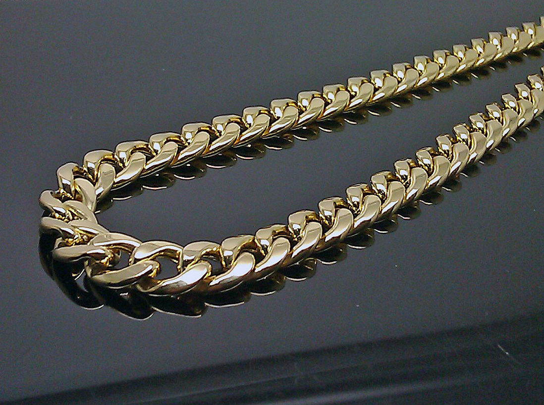 10k Yellow Gold Cuban link Chain 8mm 22" Necklace Box Clasp REAL 10kt Gold Men's