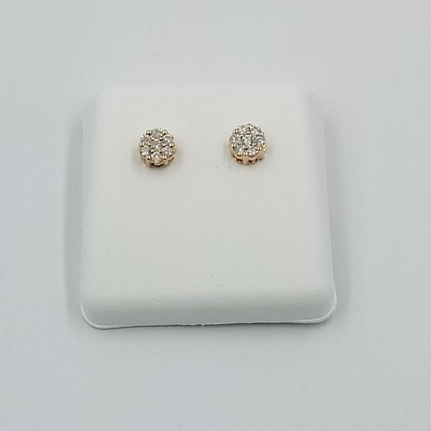 14K Rose Gold Genuine Diamond Stud Earring Screw-back