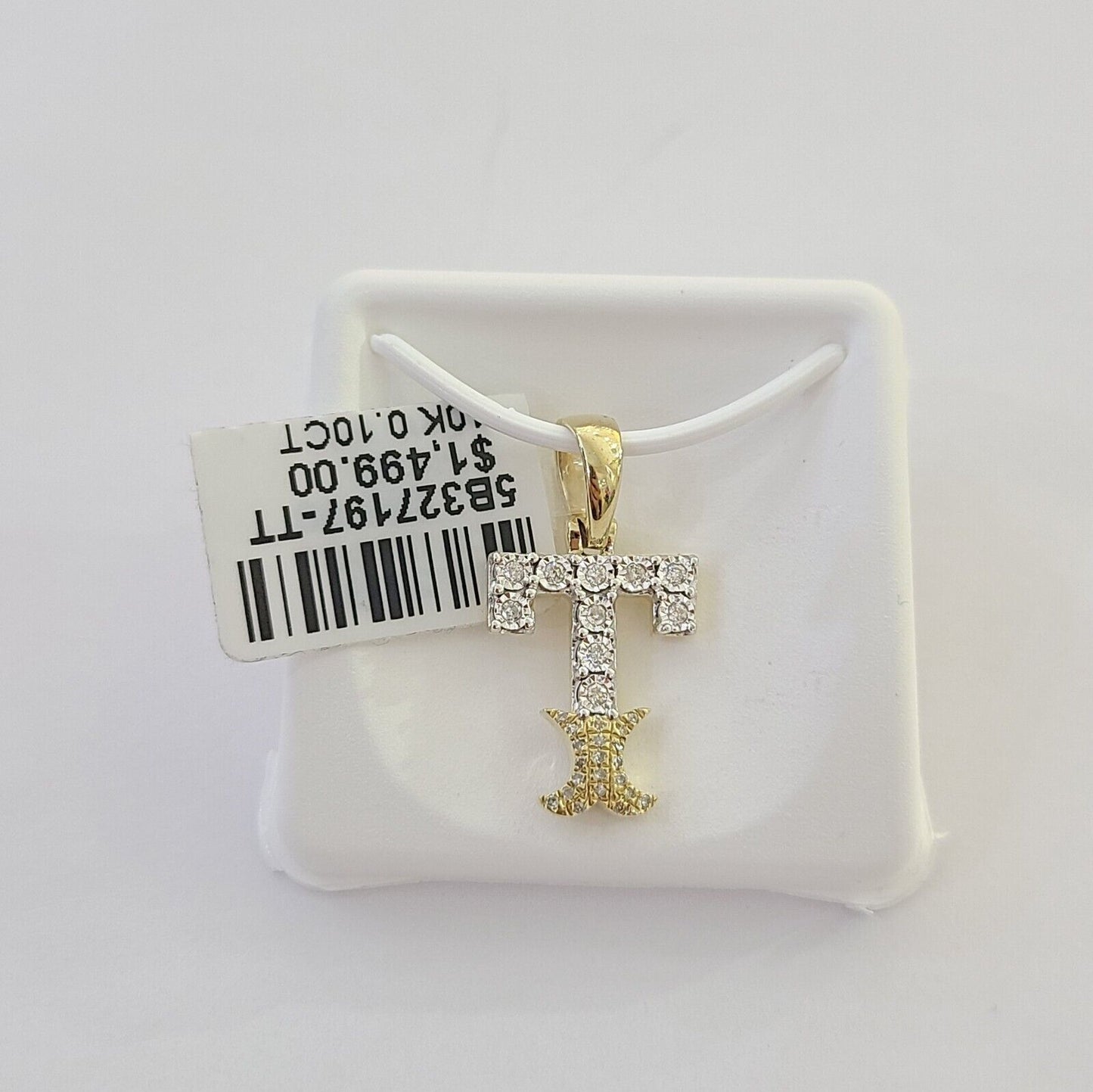 10k Real Yellow Gold Genuine Diamond Initial A-Z Alphabet Charm Letters Pendent