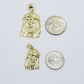 REAL 10k Yellow Gold Jesus Head Charm Rope Chain Pendant SET 18" 20" 22" 24" 26"