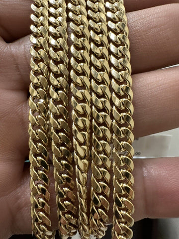 10K Real Yellow Gold Miami Cuban Bracelet 5.5 to 6mm Link 10 inch Ankle Bracelet