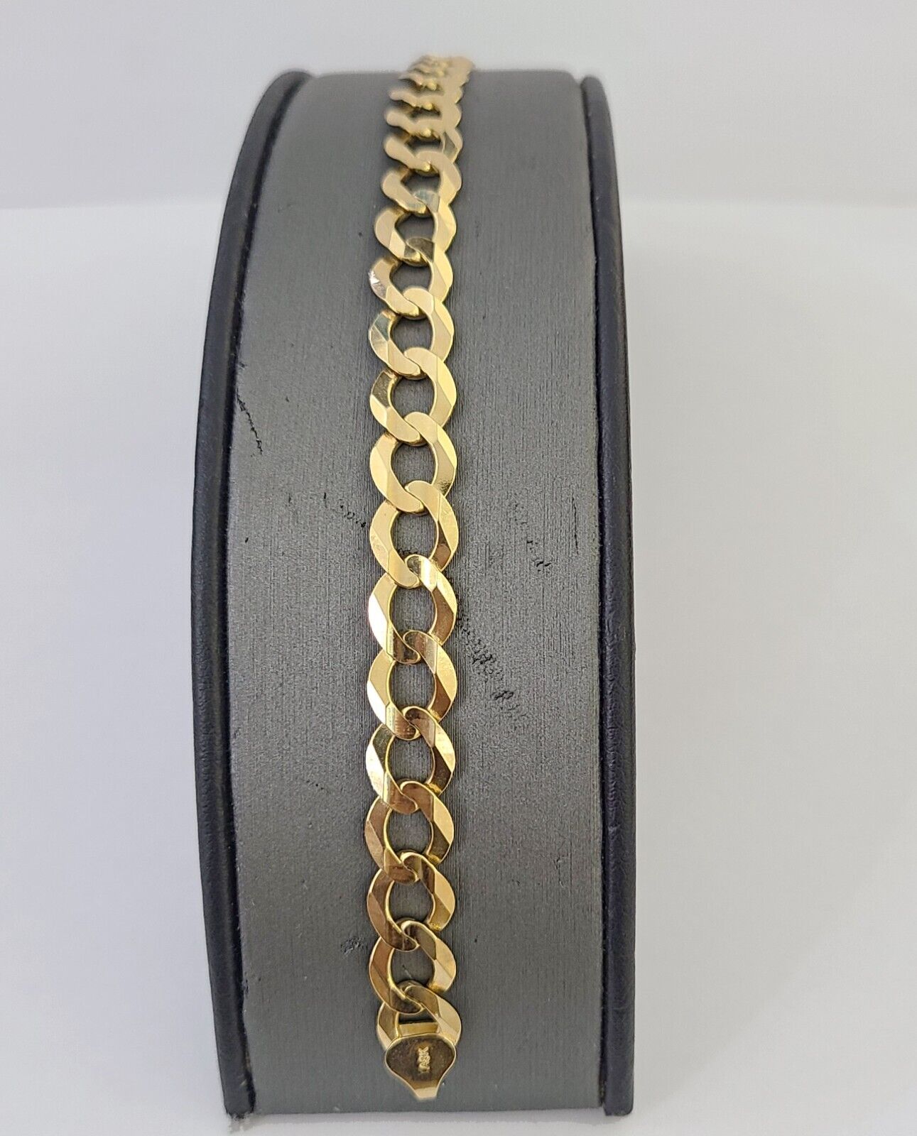 Real Gold Bracelet 10k Gold 8mm Link 8 Inch Men Women Cuban Curb Link