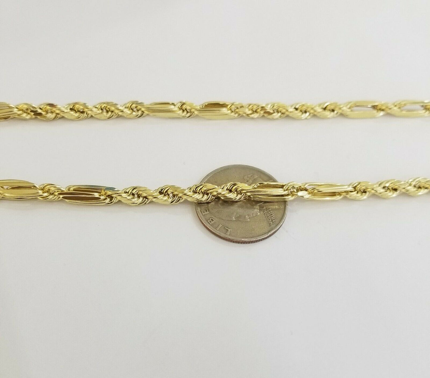 10k REAL Yellow Gold Milano Rope chain 22inch Gold necklace Men Women 4mm 10kt