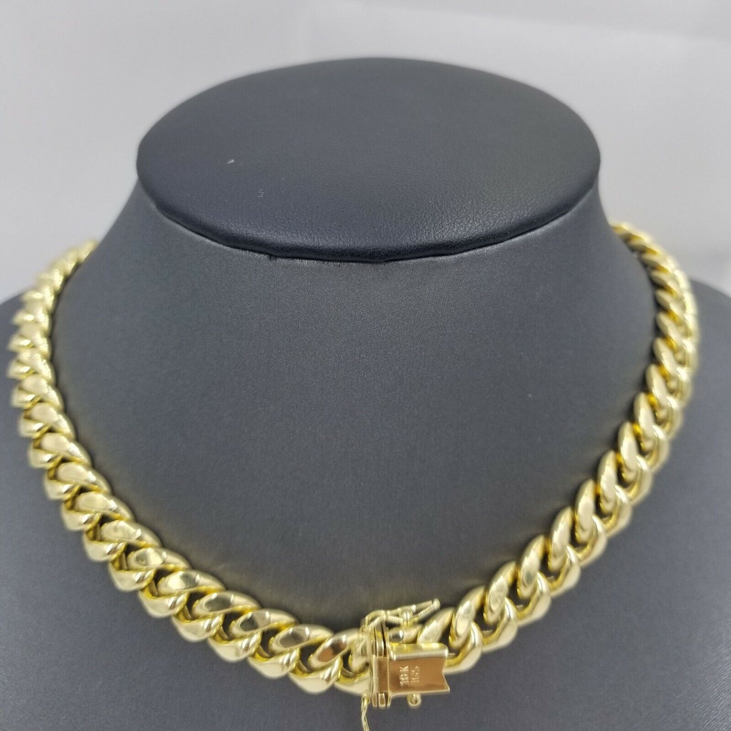 Real Gold Chain 10k Gold Miami Cuban Link 24 Inch Necklace Strong Mens Chain