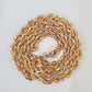 10k Solid Rose Gold Rope Chain Necklace 24" Inches 6mm Diamond Cut