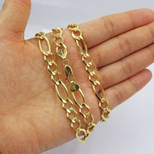 8mm 26" SOLID 10k Gold Figaro Link Chain Necklace 100%Authentic 10k Yellow Gold