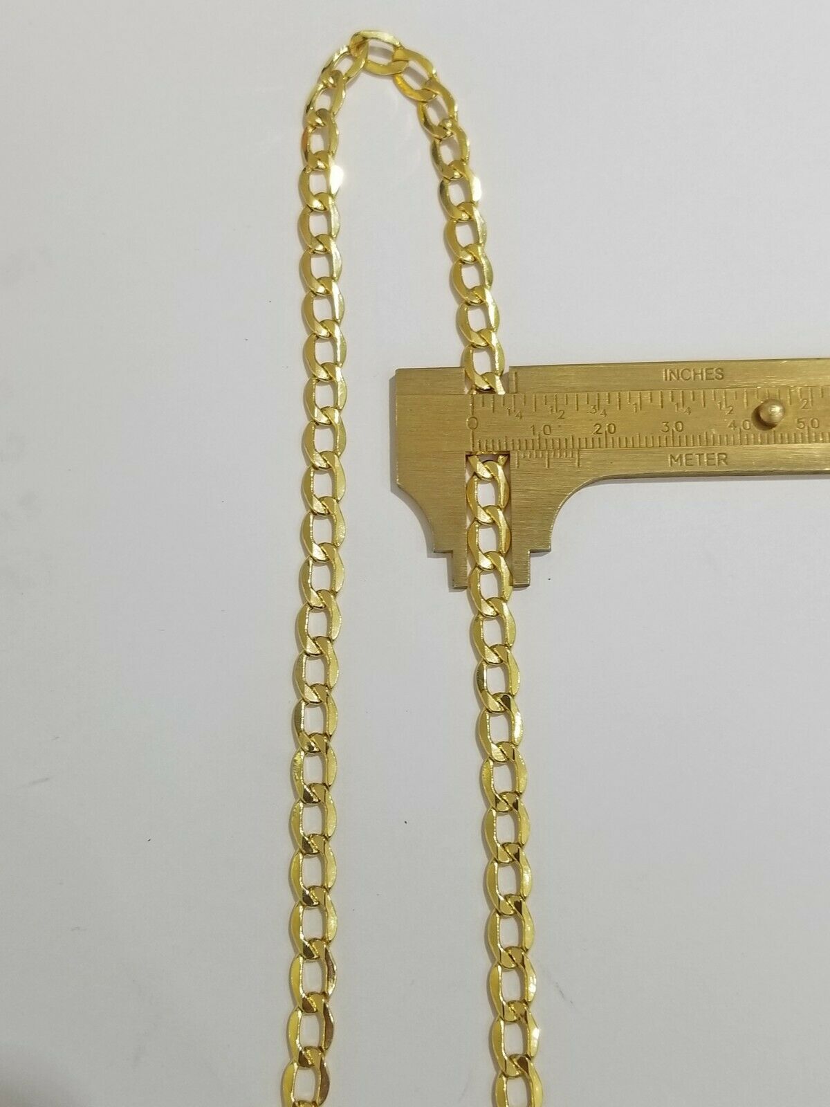 14k Yellow Gold Cuban Curve Link 6mm Chain Necklac Lobster Clasp Men Women Real