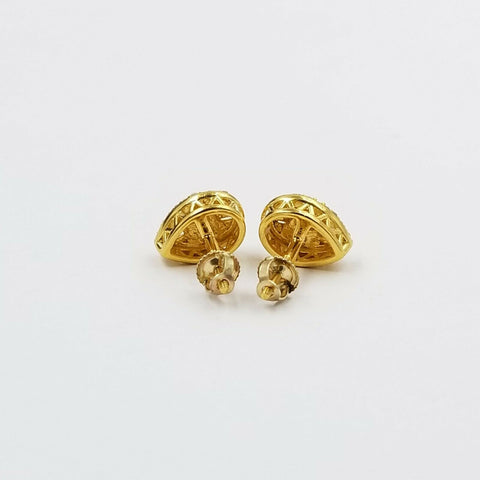 Real 10k Yellow Gold Pear Shape Genuine Diamond Earring For Women's 0.33 CT 8mm