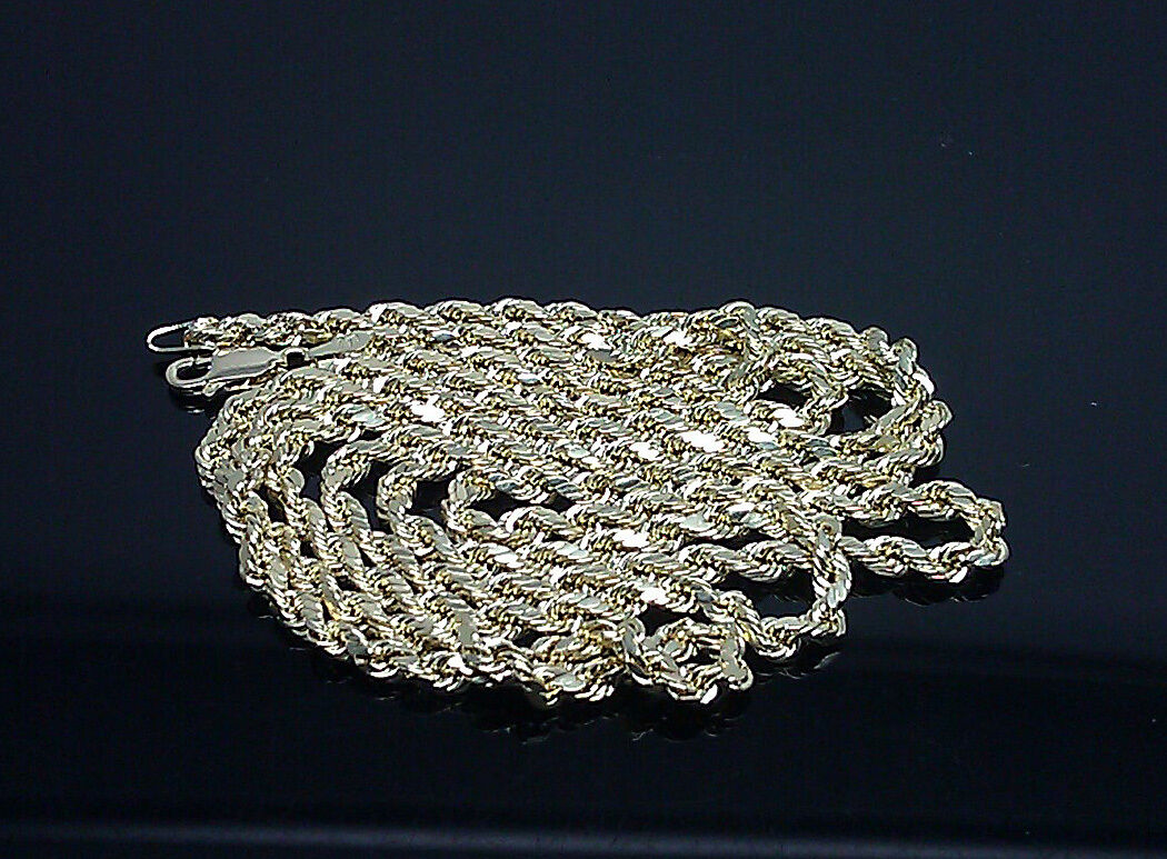 Solid 10K Gold Chain Rope inch 16" 18" 20" 22" 24" 26" inch