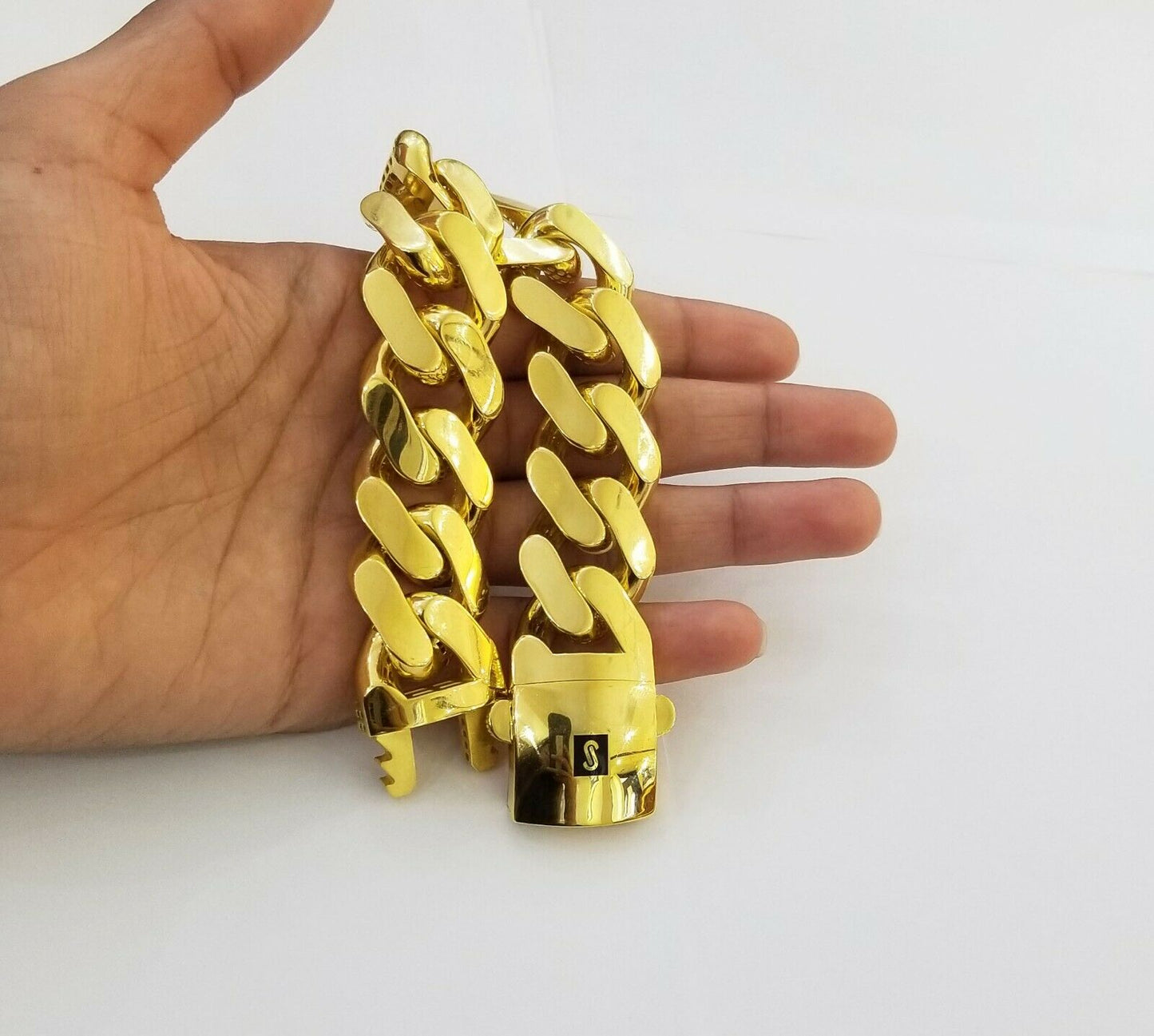 10k Gold Royal Miami Cuban Monaco Link Bracelet  9 inch, 23mm 10kt yellow gold