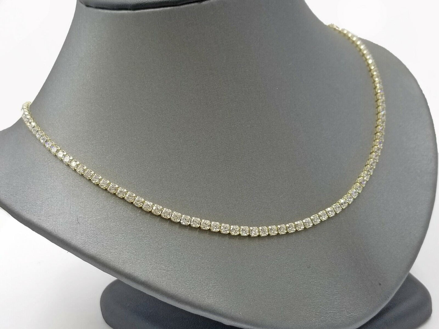 10K Yellow Gold 3mm Tennis Chain Necklace 2 piece 22" 2 Bracelet 1-7" 1-8"