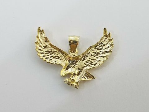 Real 10k Gold Eagle Charm Pendant 4mm Miami Cuban Chain 18 20 22 24 26 Inches