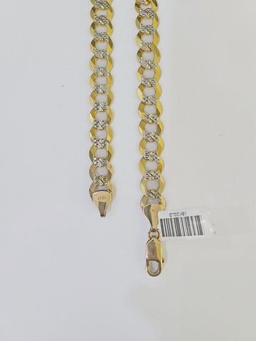 Real 10k Yellow Gold Cuban Curb Link Chain Solid 9mm 20" Gold Diamond cut