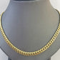 Solid Real 10k Gold Chain Miami Cuban Link 6mm Box Lock 22" Yellow Gold Necklace
