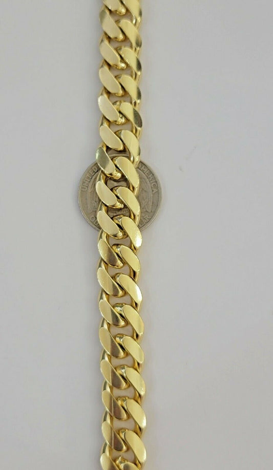 10k solid Yellow Gold Miami Cuban Bracelet 12.5 mm Link 9" inch Men's REAL 10kt