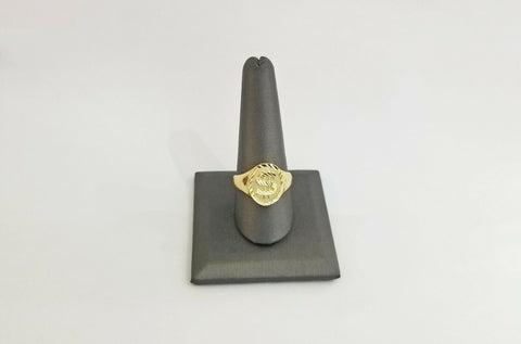 Real 10k yellow Gold dollar sign $ Ring Sizable 0val