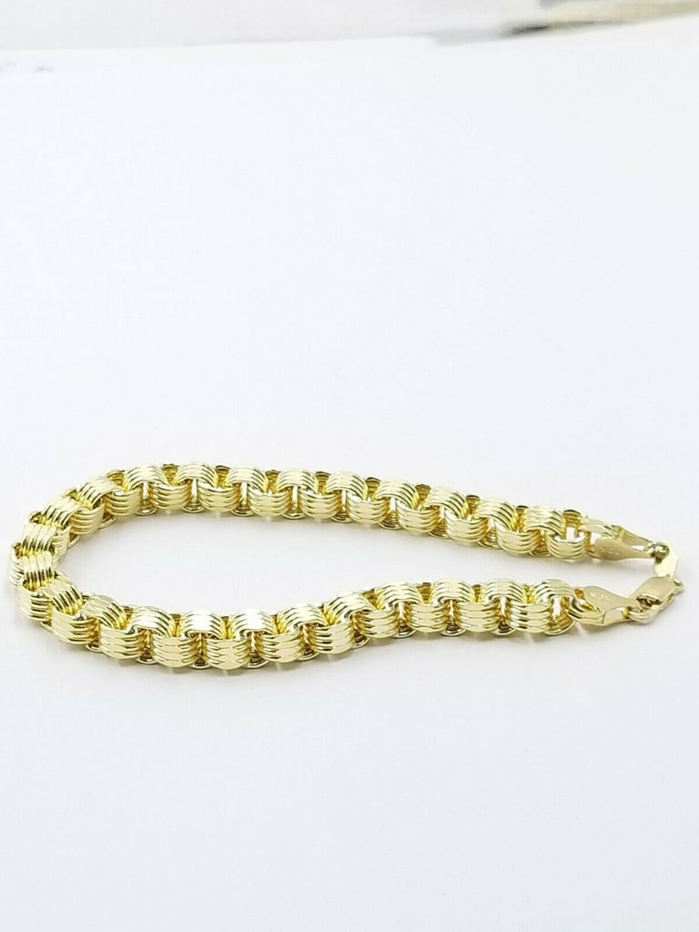 10K Yellow gold Box Byzantine Bracelet REAL 7" 8" 9"