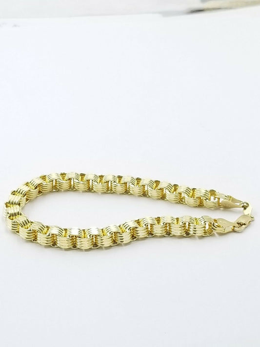 10K Yellow gold Box Byzantine Bracelet REAL 7" 8" 9"