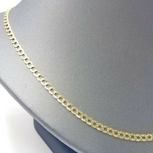 10K Yellow Gold 4mm Miami Cuban Curb Link chain Necklace 18"-26" Diamond Cut