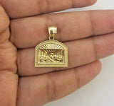 10k Real Yellow Gold Last Supper Charm Pendant Men Women Diamond cuts Design