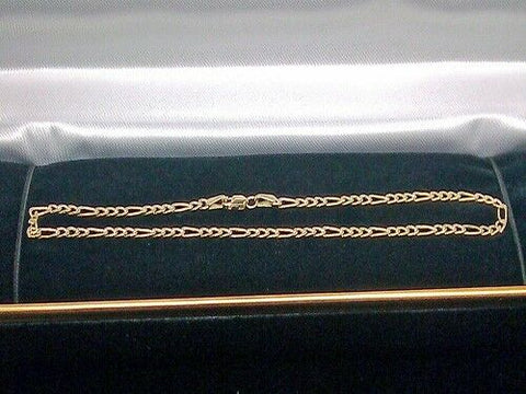 Real 10k Yellow Gold 10" Inch Diamond Cut Design Link Ladies Anklet 3mm strong