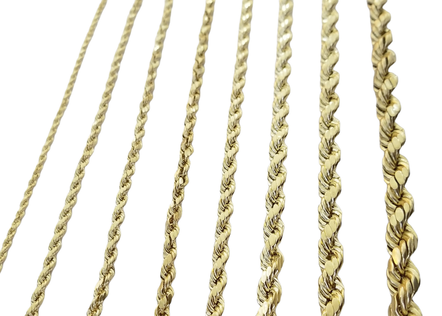 Real 10K Yellow Gold Rope Chain Necklace 26 Inch 3mm- 10mm Real 10k Men Women