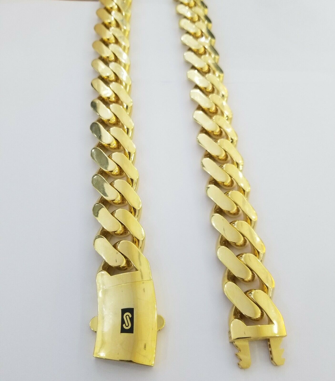 10k Gold Royal Miami Cuban Monaco Link Chain 24inch, 23mm yellow gold necklace