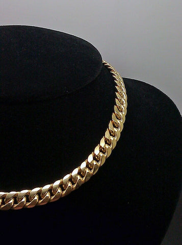 Real 10K Yellow Gold Miami Cuban Link Chain 7mm 22 inch 7" inch bracelet SET.