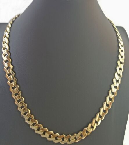 Real 10k Gold Royal Miami Cuban Bracelet 8.5" Necklace 24" Set 10mm Monaco Chain