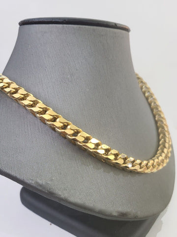 10K Yellow Gold Franco Box Chain 8mm 26" Lobster Clasp Men Women REAL Chain