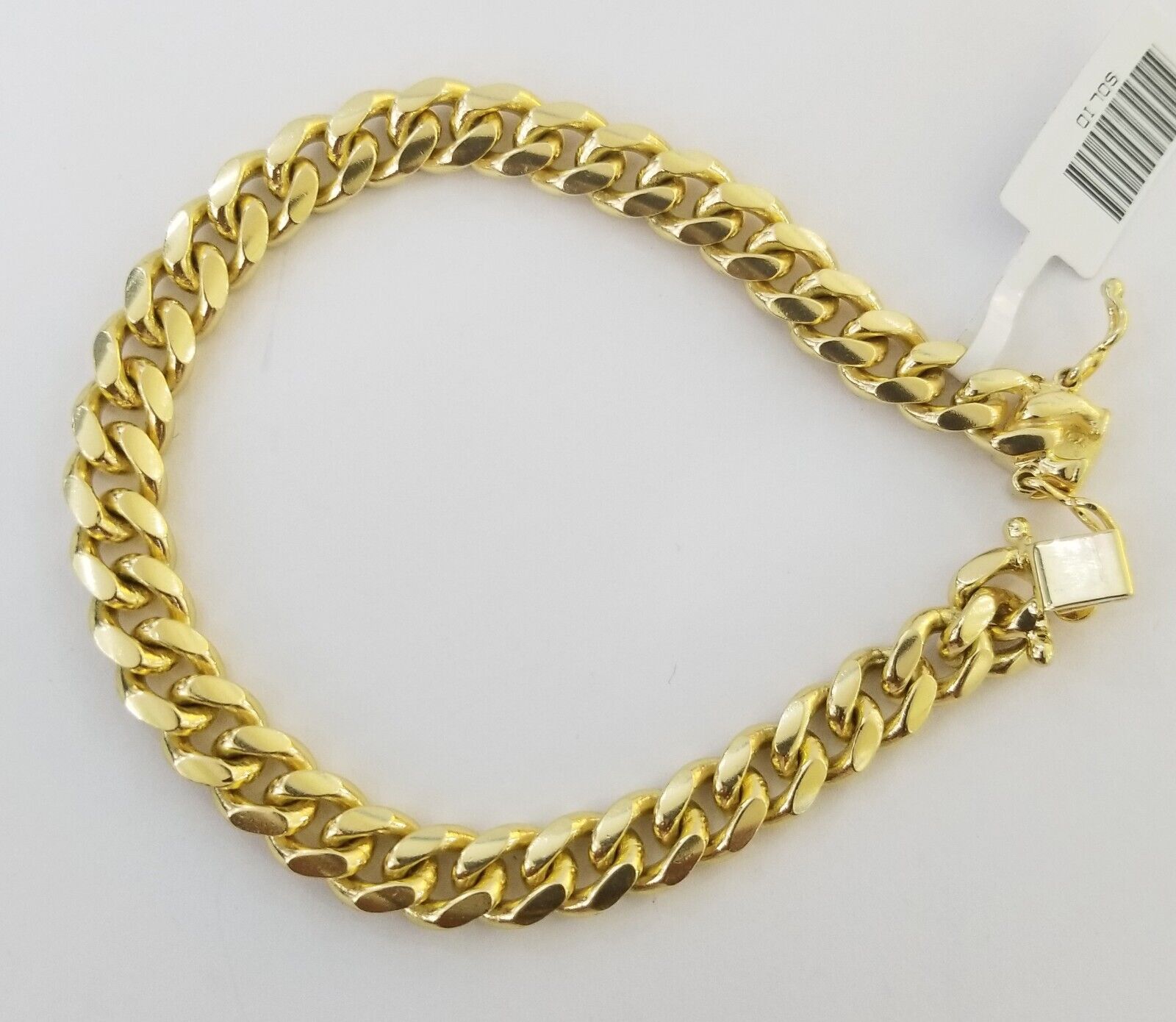 Real 10k Gold Bracelet 8mm Miami Cuban Link 8" Box Lock 10kt Yellow Gold