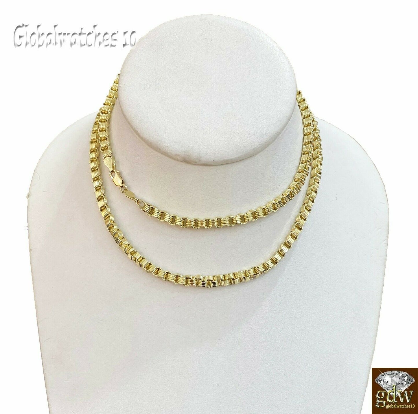 10k Yellow Gold Byzantine Chino Chain Necklace in 20 22 24 26 Inch Lobster Lock