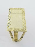 10k Real Yellow Gold Double Two Finger Nugget Men Casual Ring With Diamond Cut