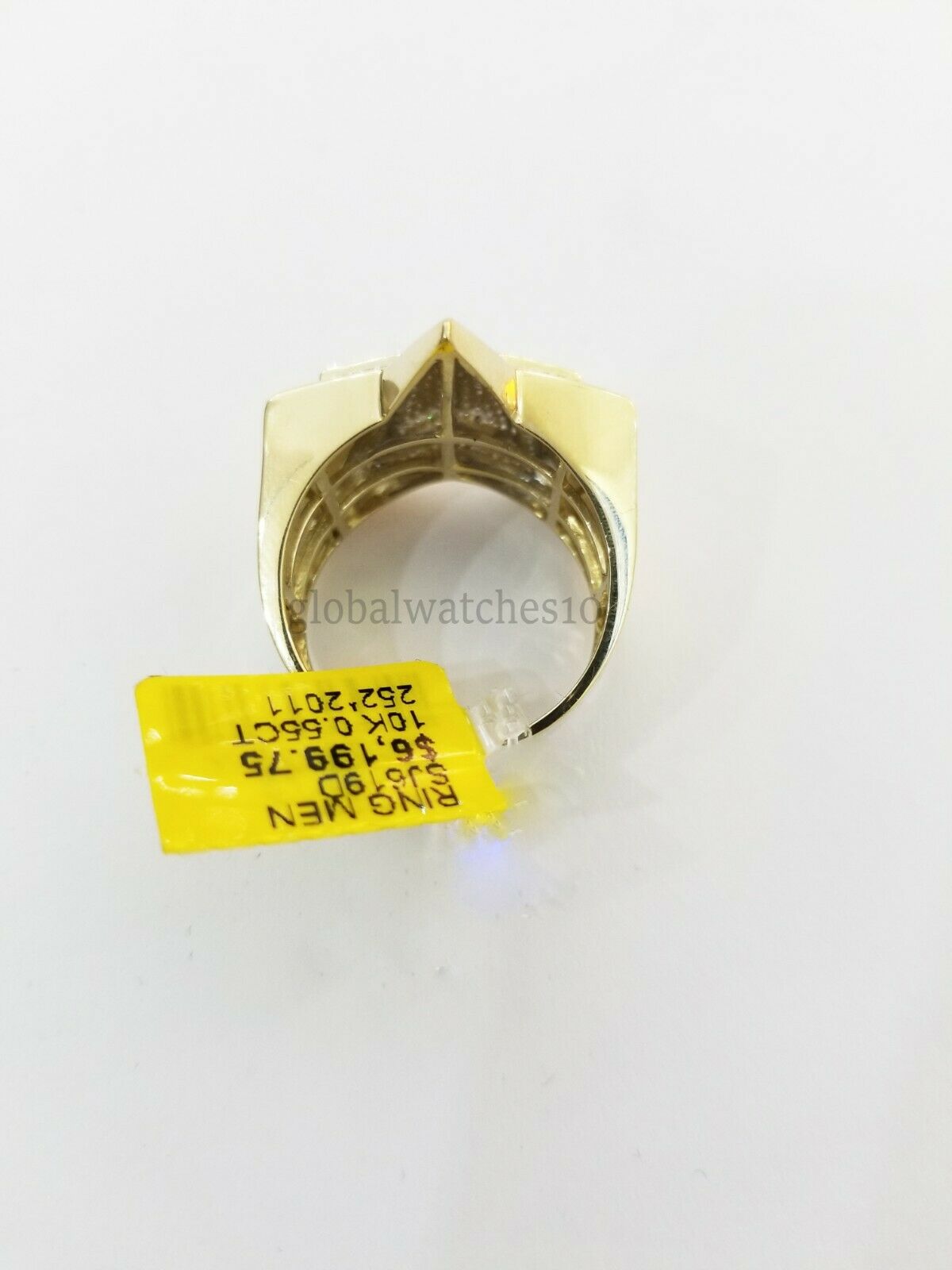 10k Solid Yellow Gold Diamond Ring Star Design with Genuine Diamonds for Men