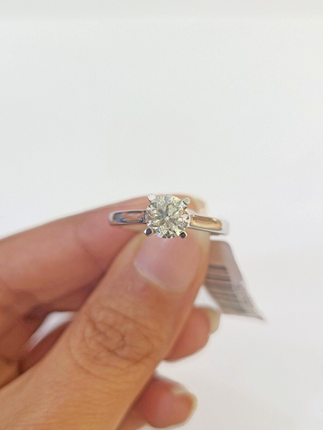 REAL 14k White Gold Diamond Ring 1.00CT Ladies Size 7 Engagement Wedding Ring