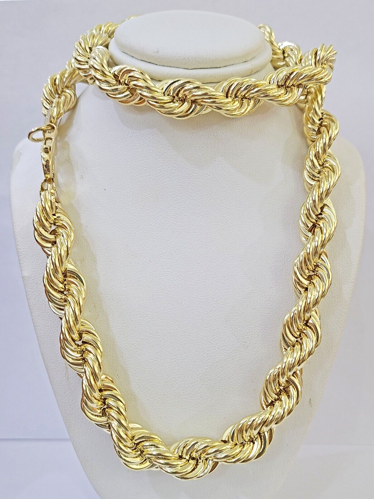 10k Real Yellow Gold Rope Chain Thick 12mm Men Chain 28 Inches Genuine