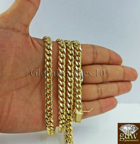 Gold Chain Men Ladies 14k Gold Miami Cuban Chain 26 Long 6mm BOX LOCK  REAL 14KT