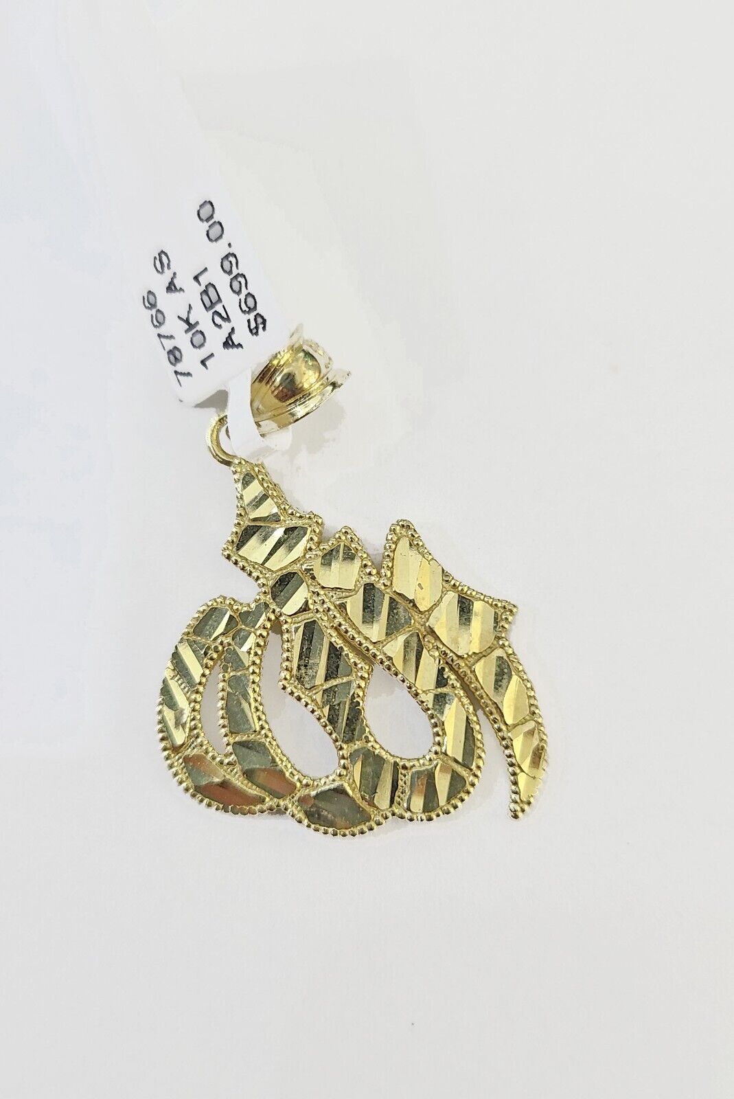 10K Real Yellow Gold Allah Charm Pendant Gold 10k