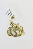 10K Real Yellow Gold Allah Charm Pendant Gold 10k