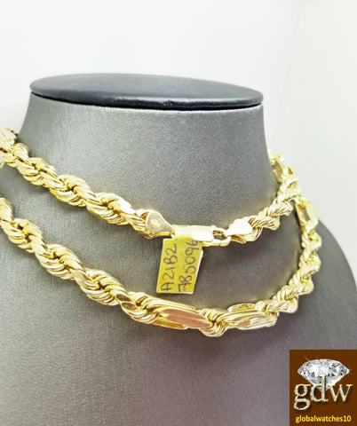 Real 10k Yellow Gold Milano Rope Chain Necklace 30 Inch 8mm