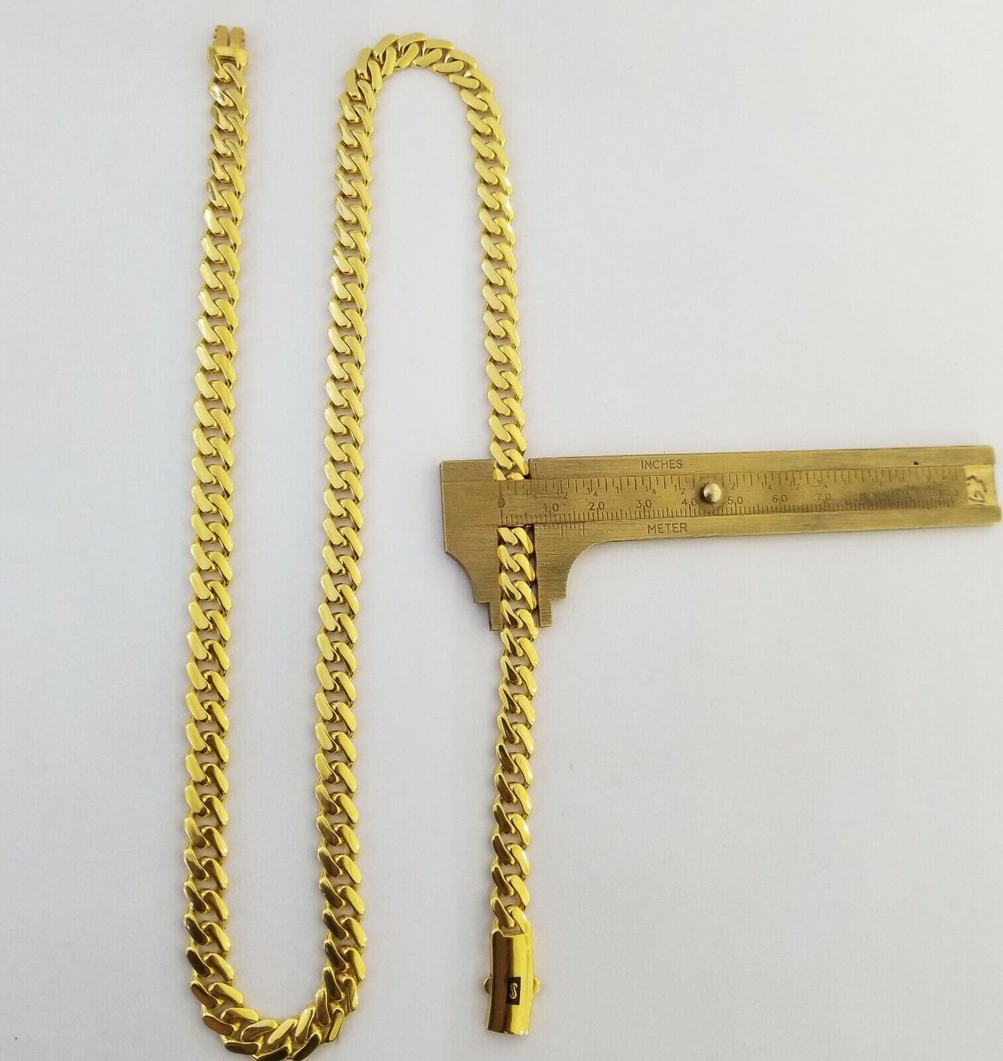 Real 10k Gold Royal Miami Cuban Monaco Link 8mm 22" yellow gold necklace