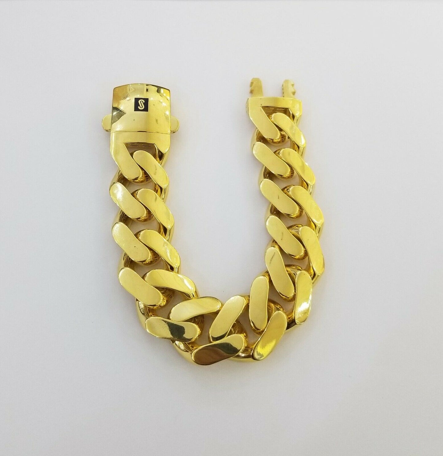 10k Gold Royal Miami Cuban Monaco Link Bracelet  9 inch, 23mm 10kt yellow gold